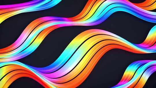 彩色波浪线条背景素材