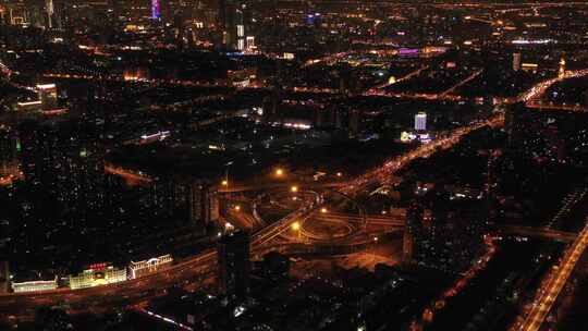 航拍 天津 夜晚 夜景 地标