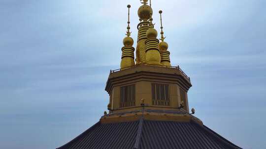 江苏常州天宁禅寺古塔红梅公园航拍天宁区城