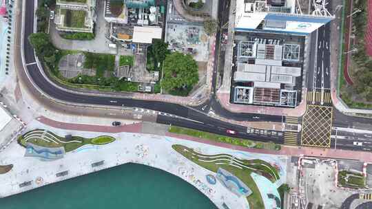 香港高楼交通俯拍