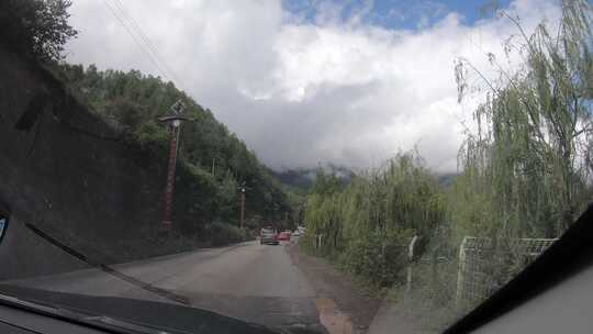 泸沽湖环湖公路沿途风光视频素材模板下载