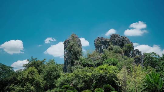 广西桂林山水延时摄影七星公园骆驼山