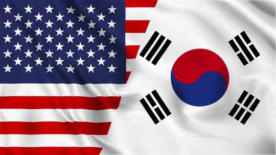 美国和韩国南国旗环路