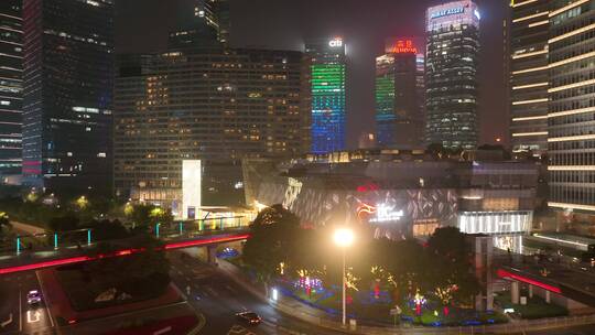 解封后陆家嘴繁华夜景视频素材模板下载