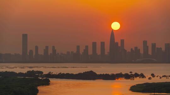 8K深圳日落春笋延时