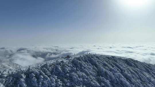 冰雪世界雾凇云海绝美航拍