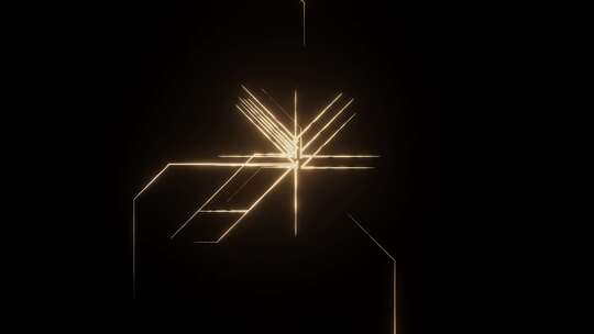 黑色背景下的金色光线特效