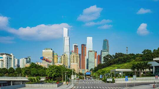 广西南宁民歌湖城市天际线