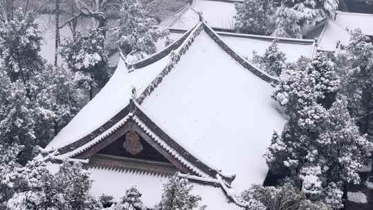 航拍洛阳白马寺雪景