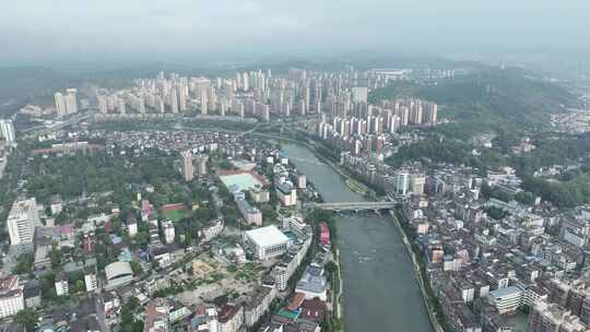 南平市建阳区航拍福建城市建筑高空俯拍鸟瞰