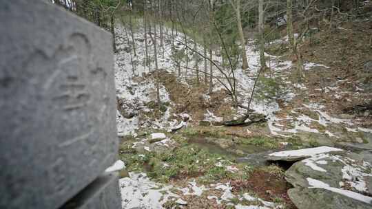 庐山冬天小溪雪后长冲河