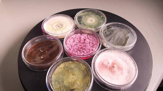 微生物学实验器材菌落展示