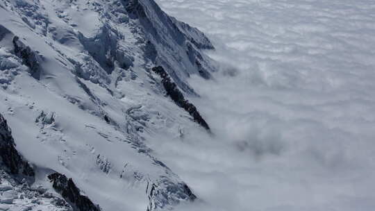 勃朗峰阿尔卑斯山法国雪峰滑雪延时
