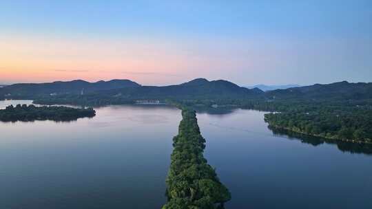 杭州日出 雷锋塔 杭州航拍 西湖