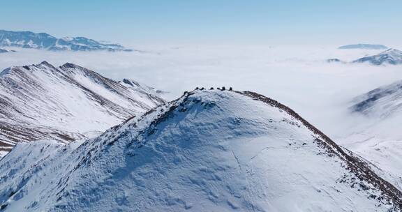 航拍四川小金夹金山雪山风景