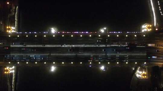 广州人民桥航拍夜景