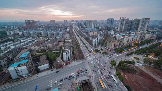 湖南省衡阳市城市夜景延时摄影