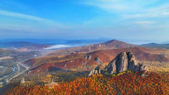东北山林浓郁唯美秋色