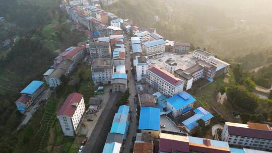 广元文昌镇彭店乡街道航拍风景