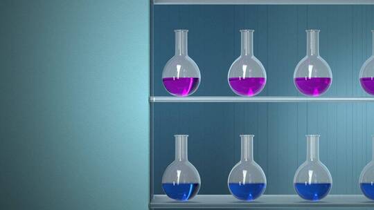 实验室器材里存放精华液高端护肤美容C4D视频素材模板下载