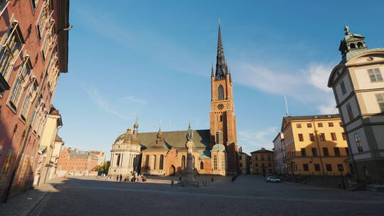 斯德哥尔摩著名的骑士岛教堂 视频素材模板下载