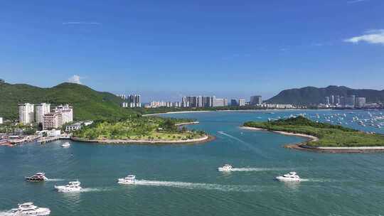 航拍海南三亚湾