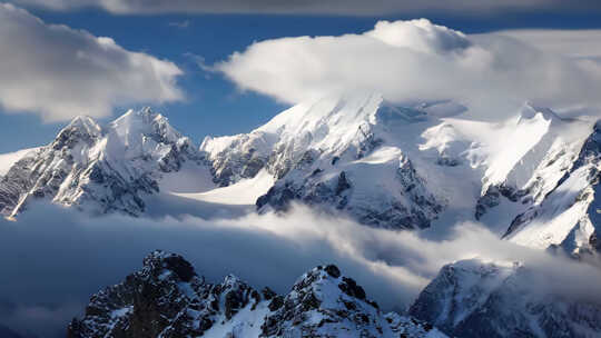 雪山云雾风光延时