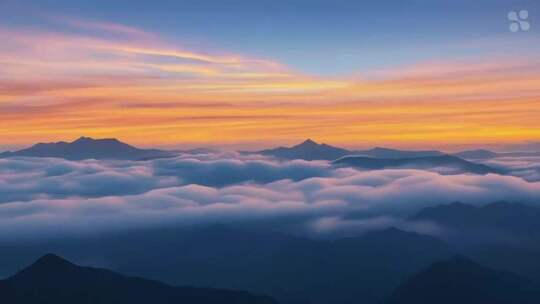 群山 高山 云雾 黄昏 日出 日落 云端 夕阳