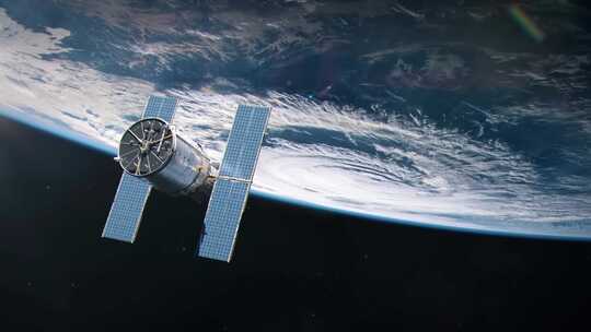 4K-卫星飞过地球表面视频素材模板下载