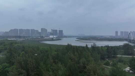 北海冯家江大桥航拍视频素材模板下载