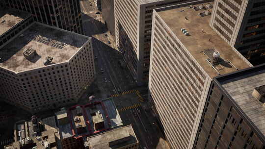 高层建筑城市的鸟瞰图