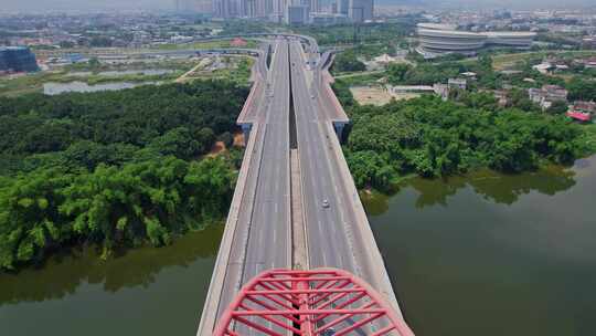 航拍漳州九龙江大桥视频素材模板下载