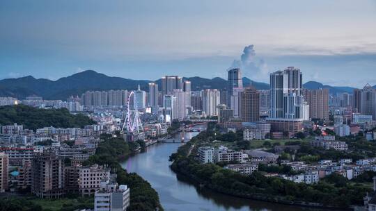 中山石岐岐江城市地标日转夜延时