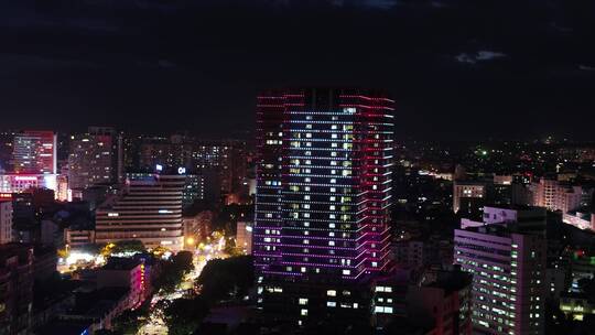 广西玉林夜景城市风光城郊城镇化落后视频素材模板下载