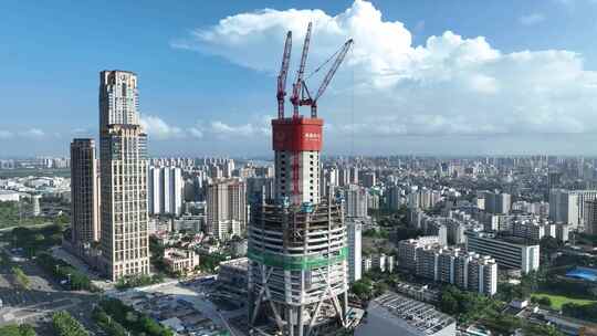 2023年11月份最新海南中心大厦工程进度航拍