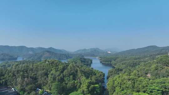 森林山水湖泊航拍青山绿水山川河流山峰风景