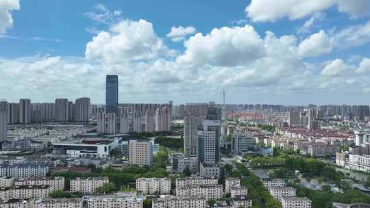 4K航拍昆山城市建筑风光大景