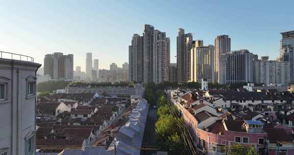 上海浦西外滩建筑航拍空镜