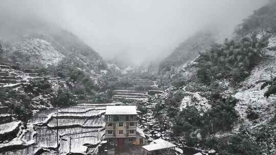 村落雪景俯瞰