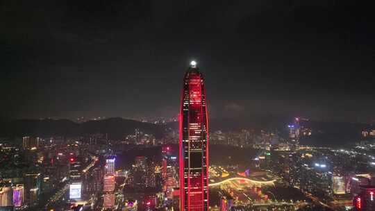 深圳福田区CBD夜景航拍