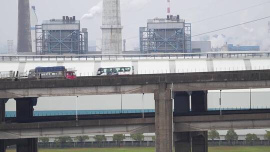 闵浦双层大桥上的车流视频素材模板下载