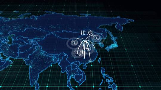 4K科技中国地图区位辐射分析视频AE模板