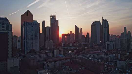 天津海河风景小白楼CBD城市风光航拍