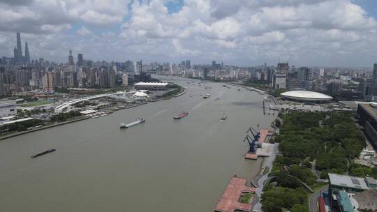 上海卢浦大桥黄浦江4K航拍