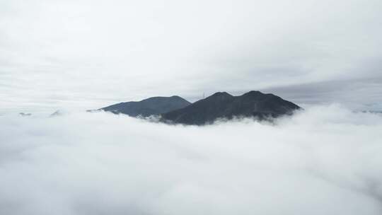 雨后高山云海风景航拍