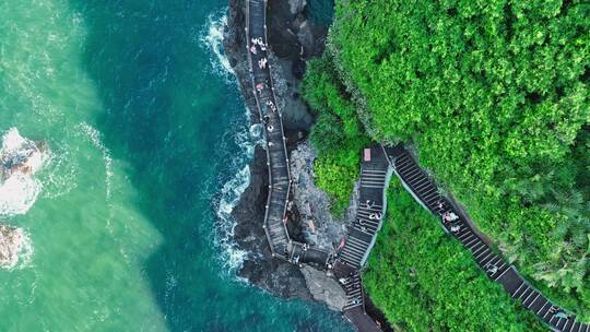 涠洲岛自然景观醉美海岸线航拍