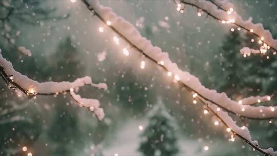 唯美城市雪景下雪天夜晚夜景ai素材原创