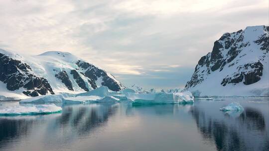 4K冬日冬季北极南极雪山湖泊融化全球变暖视频素材模板下载