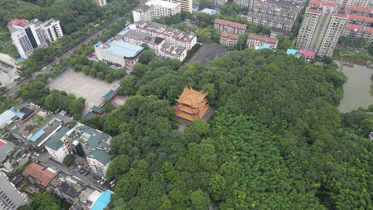 湖南岳阳金鹗山公园航拍