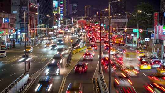 城市交通夜景4K视频素材